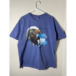 Vintage 90s Bald Eagle Graphic T Shirt Cotton Size Large